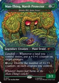 Man-Thing, Marsh Protector - Bristly Bill, Spine Sower - Secret Lair Drop Series - Magic: The Gathering card