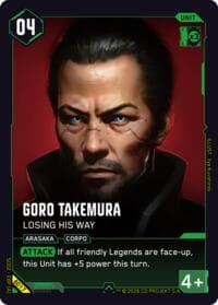 Goro Takemura - Losing His Way - Embracing Power - Beta Starter Deck - Cyberpunk TCG card