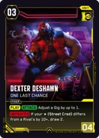 Dexter DeShawn - One Last Chance - The Heist - Beta Starter Deck - Cyberpunk TCG card
