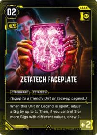 Zetatech Faceplate - The Heist - Beta Starter Deck - Cyberpunk TCG card