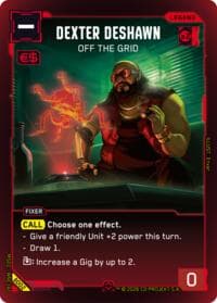 Dexter DeShawn - Off the Grid (Rare) - Welcome to Night City - Beta - Cyberpunk TCG card