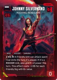 Johnny Silverhand - Rocking Renegade (Secret) - Welcome to Night City - Beta - Cyberpunk TCG card