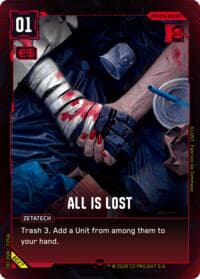 All is Lost - Welcome to Night City - Beta - Cyberpunk TCG card