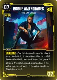 Rogue Amendiares - Preem Solo (Rare) - Welcome to Night City - Beta - Cyberpunk TCG card