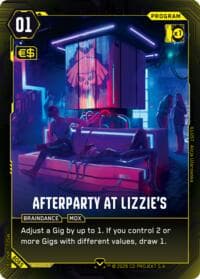 Afterparty at Lizzie's - Welcome to Night City - Beta - Cyberpunk TCG card