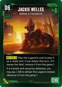Jackie Welles - Mama's Favorite (Rare) - Welcome to Night City - Beta - Cyberpunk TCG card