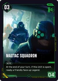 MaxTac Squadron - Welcome to Night City - Beta - Cyberpunk TCG card