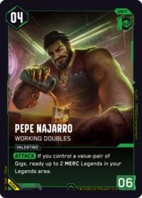 Pepe Najarro - Working Doubles - Welcome to Night City - Beta - Cyberpunk TCG card