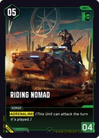 Riding Nomad - Welcome to Night City - Beta - Cyberpunk TCG card