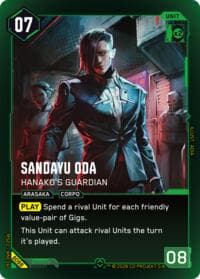 Sandayu Oda - Hanako's Guardian (Rare) - Welcome to Night City - Beta - Cyberpunk TCG card