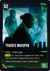 Tyger's Whisper - Welcome to Night City - Beta - Cyberpunk TCG card