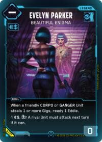 Evelyn Parker - Beautiful Enigma (Rare) - Welcome to Night City - Beta - Cyberpunk TCG card