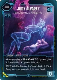 Judy Alvarez - Braindance Maestro (Epic) - Welcome to Night City - Beta - Cyberpunk TCG card