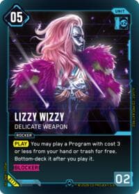Lizzy Wizzy - Delicate Weapon - Welcome to Night City - Beta - Cyberpunk TCG card