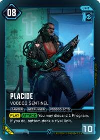 Placide - Voodoo Sentinel - Welcome to Night City - Beta - Cyberpunk TCG card