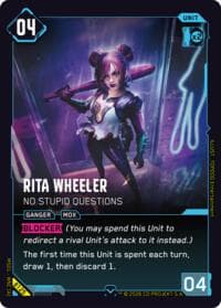 Rita Wheeler - No Stupid Questions - Welcome to Night City - Beta - Cyberpunk TCG card