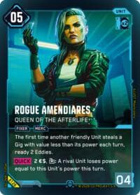 Rogue Amendiares - Queen of the Afterlife (Epic) - Welcome to Night City - Beta - Cyberpunk TCG card