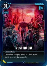 Trust No One - Welcome to Night City - Beta - Cyberpunk TCG card