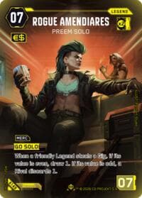 Rogue Amendiares - Preem Solo (ILegend) - Welcome to Night City - Beta - Cyberpunk TCG card