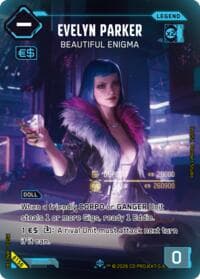 Evelyn Parker - Beautiful Enigma (ILegend) - Welcome to Night City - Beta - Cyberpunk TCG card