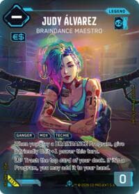 Judy Alvarez - Braindance Maestro (ILegend) - Welcome to Night City - Beta - Cyberpunk TCG card