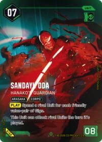 Sandayu Oda - Hanako's Guardian (IO) - Welcome to Night City - Beta - Cyberpunk TCG card