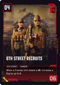 6th Street Recruits - Welcome to Night City - Retail - Cyberpunk TCG card