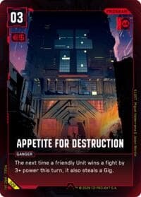 Appetite for Destruction - Welcome to Night City - Retail - Cyberpunk TCG card