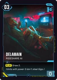Delamain - Rideshare AI - Welcome to Night City - Retail - Cyberpunk TCG card
