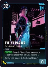 Evelyn Parker - Scheming Siren - Welcome to Night City - Retail - Cyberpunk TCG card