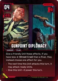 Gunpoint Diplomacy - Welcome to Night City - Retail - Cyberpunk TCG card