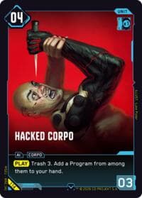 Hacked Corpo - Welcome to Night City - Retail - Cyberpunk TCG card