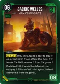 Jackie Welles - Mama's Favorite (Rare) - Welcome to Night City - Retail - Cyberpunk TCG card