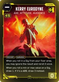 Kerry Eurodyne - Axe, Attitude, Audience (Rare) - Welcome to Night City - Retail - Cyberpunk TCG card