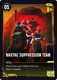 MaxTac Suppression Team - Welcome to Night City - Retail - Cyberpunk TCG card