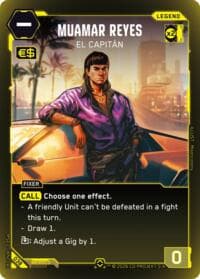 Muamar Reyes - El Capitan (Rare) - Welcome to Night City - Retail - Cyberpunk TCG card