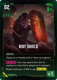 Riot Shield - Welcome to Night City - Retail - Cyberpunk TCG card