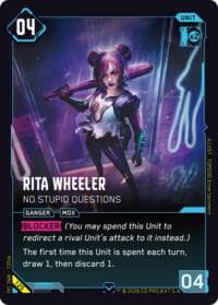 Rita Wheeler - No Stupid Questions - Welcome to Night City - Retail - Cyberpunk TCG card