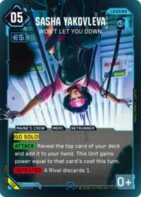 Sasha Yakovleva - Won't Let You Down (Secret) - Welcome to Night City - Retail - Cyberpunk TCG card