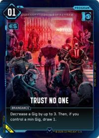 Trust No One - Welcome to Night City - Retail - Cyberpunk TCG card