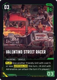 Valentino Street Racer - Welcome to Night City - Retail - Cyberpunk TCG card