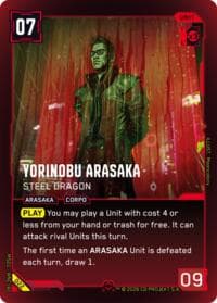 Yorinobu Arasaka - Steel Dragon - Welcome to Night City - Retail - Cyberpunk TCG card