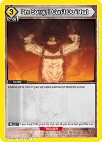 I'm Sorry. I Can't Do That - UEX07BT: Attack on Titan Vol. 2 - Union Arena card
