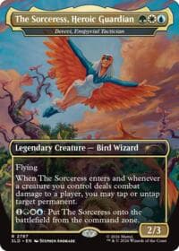 The Sorceress, Heroic Guardian - Derevi, Empyrial Tactician - Secret Lair Drop Series - Magic: The Gathering card
