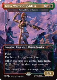 Teela, Warrior Goddess - Samut, Voice of Dissent - Secret Lair Drop Series - Magic: The Gathering card
