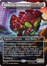 Battle Cat, Fighting Tiger - Fortune, Loyal Steed - Secret Lair Drop Series - Magic: The Gathering card