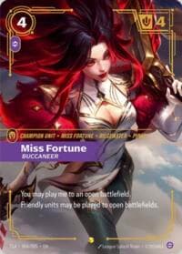 Miss Fortune, Buccaneer (T1 Worlds Champion Player Bundle) - T1 2025 Worlds Champion Bundles - Riftbound: League of Legends Trading Card Game card
