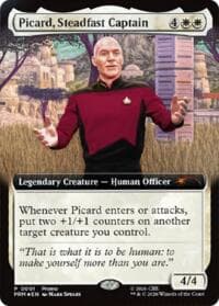 Picard, Steadfast Captain (Extended Art) - Media Promos - Magic: The Gathering card