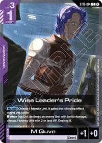 Wise Leader's Pride - Starter Deck 12: Raging Onslaught - Gundam Card Game card