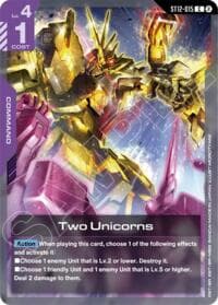 Two Unicorns - Starter Deck 12: Raging Onslaught - Gundam Card Game card